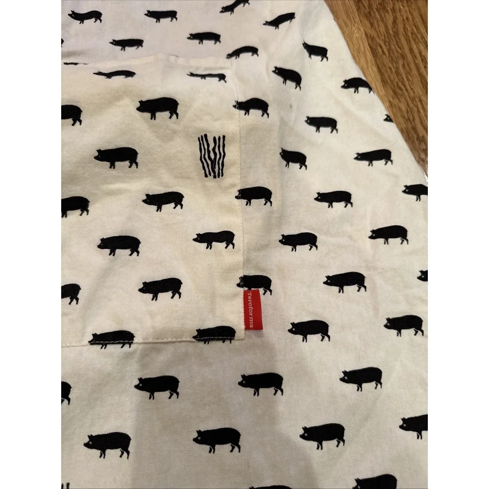 Pig & Bacon Apron Black White Teroforma 100% Cotton‎
